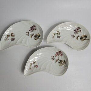 THREE CH Field Haviland Schleiger 1306 Bone Dishes Pink & Purple Flowers